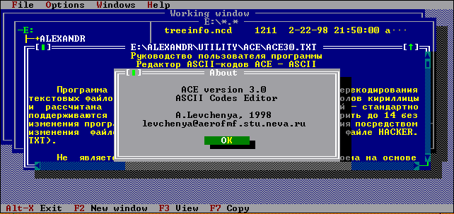 ACE - ASCII Codes Editor